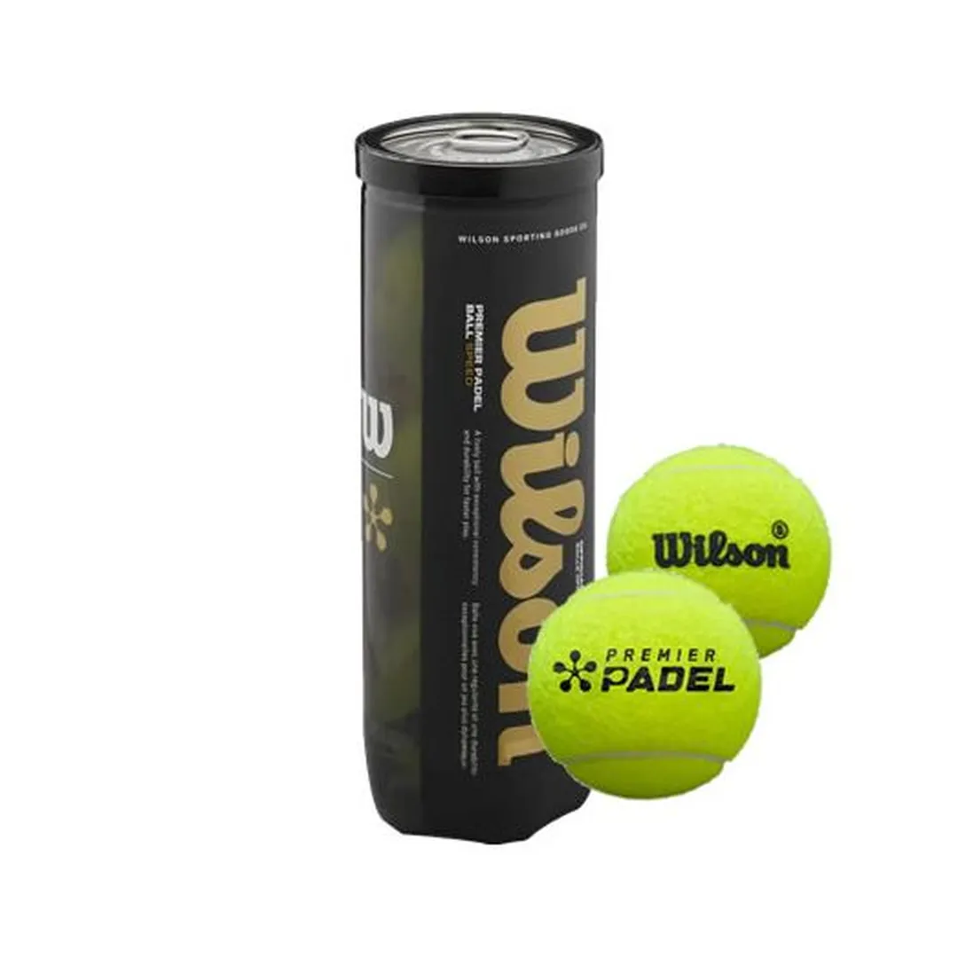 Tube de 3 Balles Wilson Premier Padel Speed - Équipement de Padel de Qualité