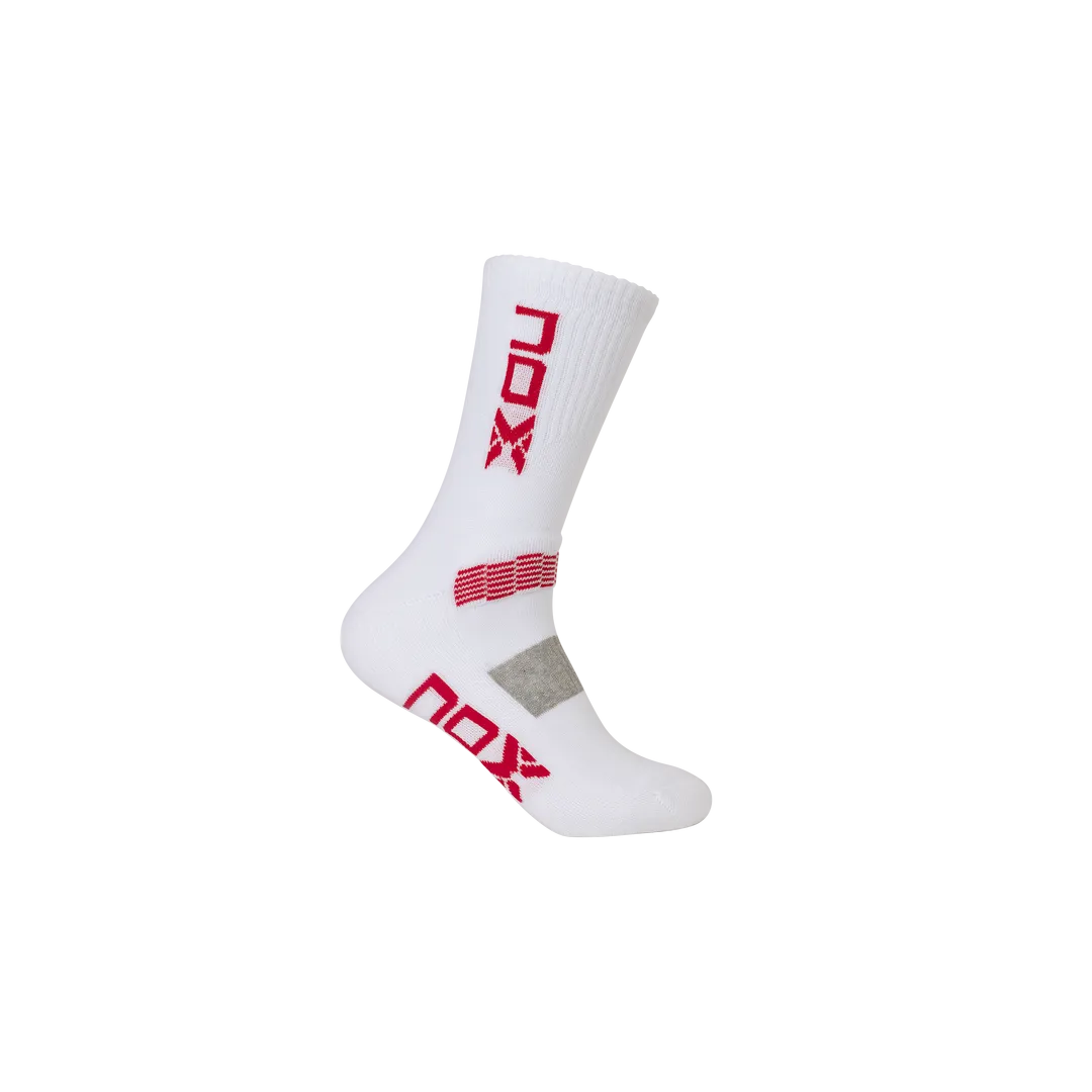 Paire de Chaussettes Nox Blanche Logo Rouge - Confort et Style