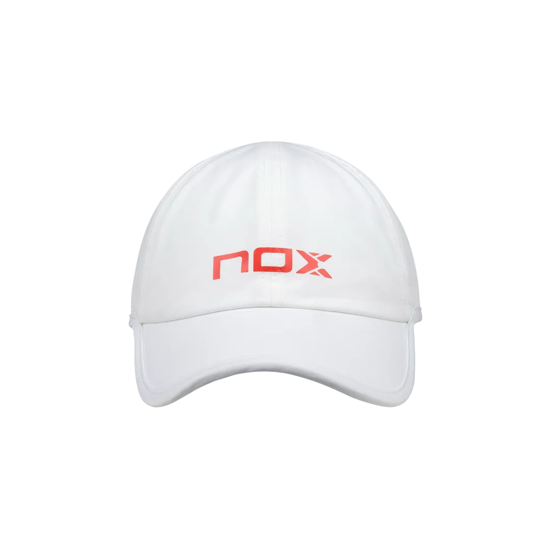 Casquette Nox Blanche avec Logo Rouge - Accessoire de Mode