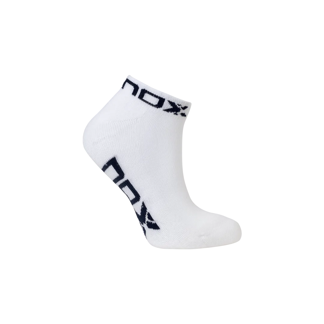 Chaussettes Basses Blanches avec Logo Bleu pour Femme