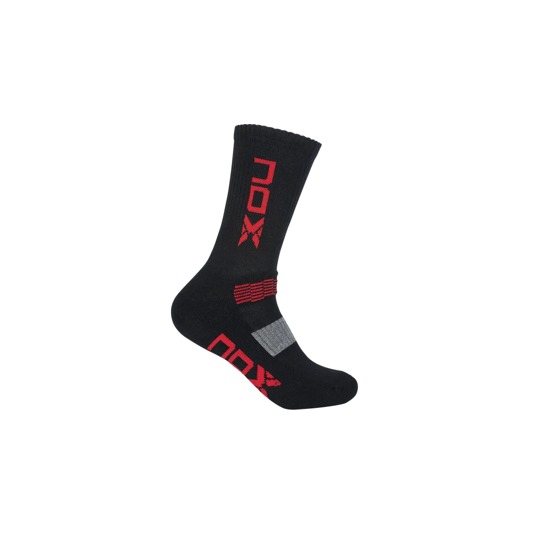 CHAUSSETTES NOX HOMMES NOIR LOGO ROUGE