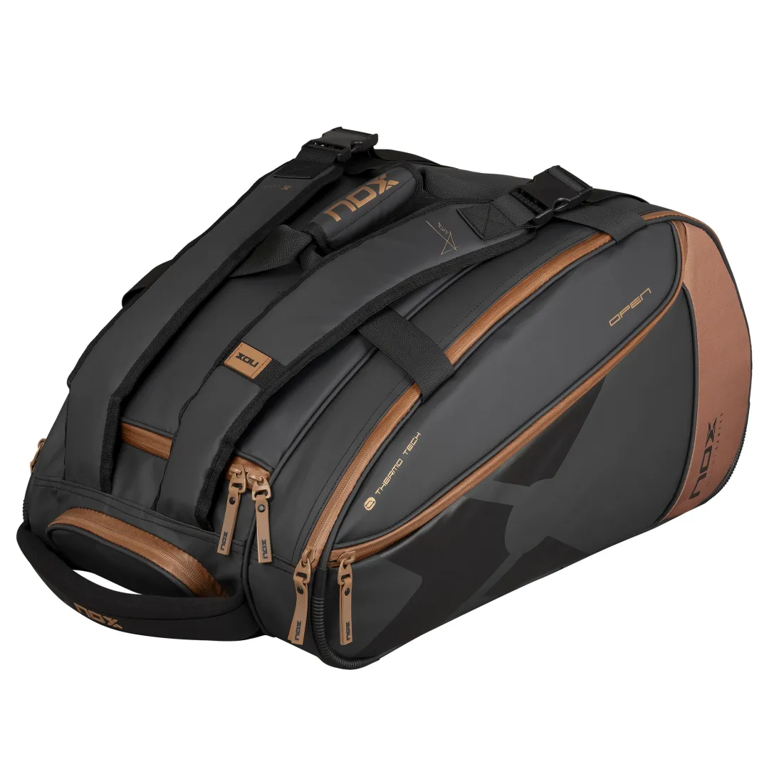 Sac de Padel NOX Luxury Open Series Noir/Marron - Confort et Durabilité