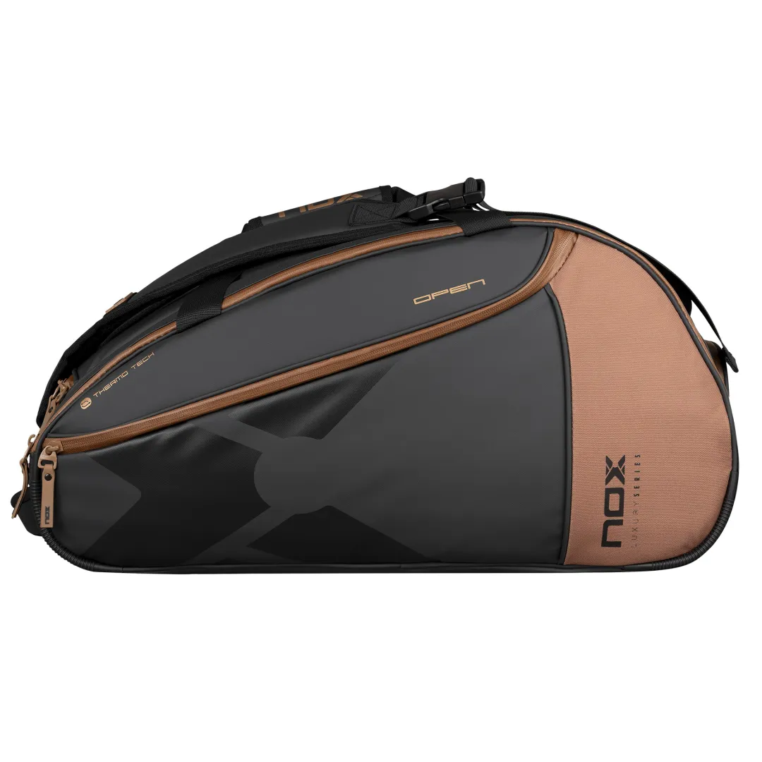 Sac de Padel NOX Luxury Open Series Noir/Marron - Confort et Durabilité