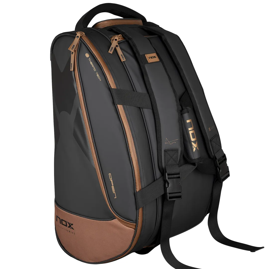 Sac de Padel NOX Luxury Open Series Noir/Marron - Confort et Durabilité