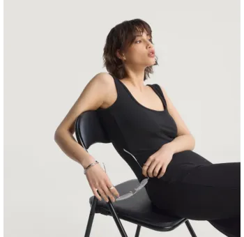 P ESS TANK TOP      BLACK ORG