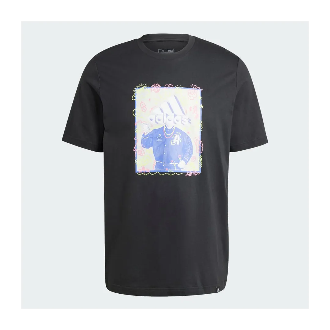T-Shirt Doodle Noir – Style Créatif et Moderne