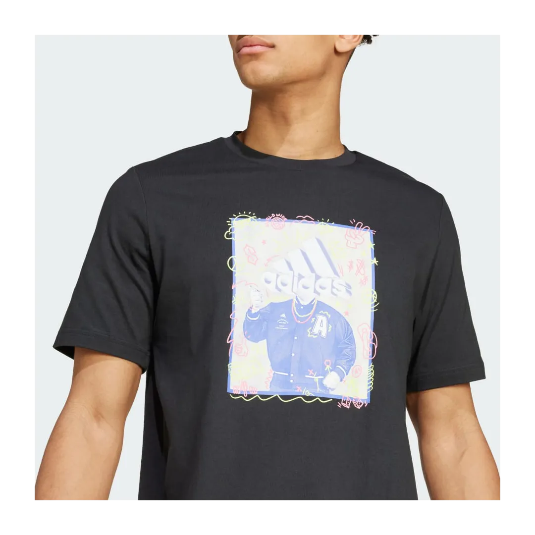 T-Shirt Doodle Noir – Style Créatif et Moderne