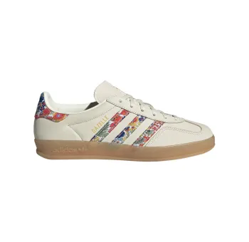 Chaussures Gazelle Indoor Femme - Blanc/Or