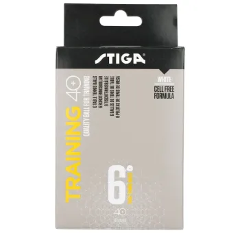 Pack de 6 Balles de Tennis de Table Training STIGA ABS - Blanc