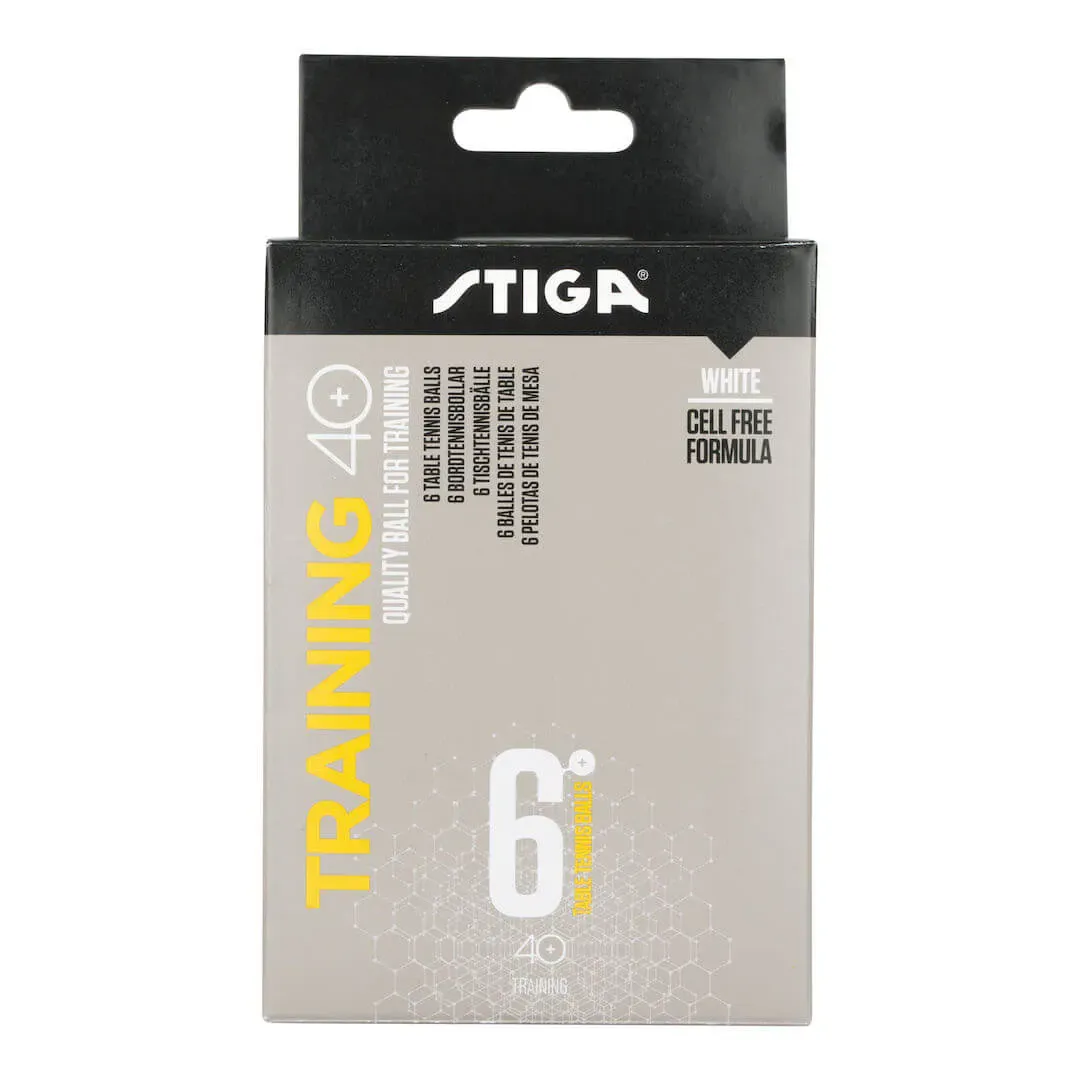 Pack de 6 Balles de Tennis de Table Training STIGA ABS - Blanc