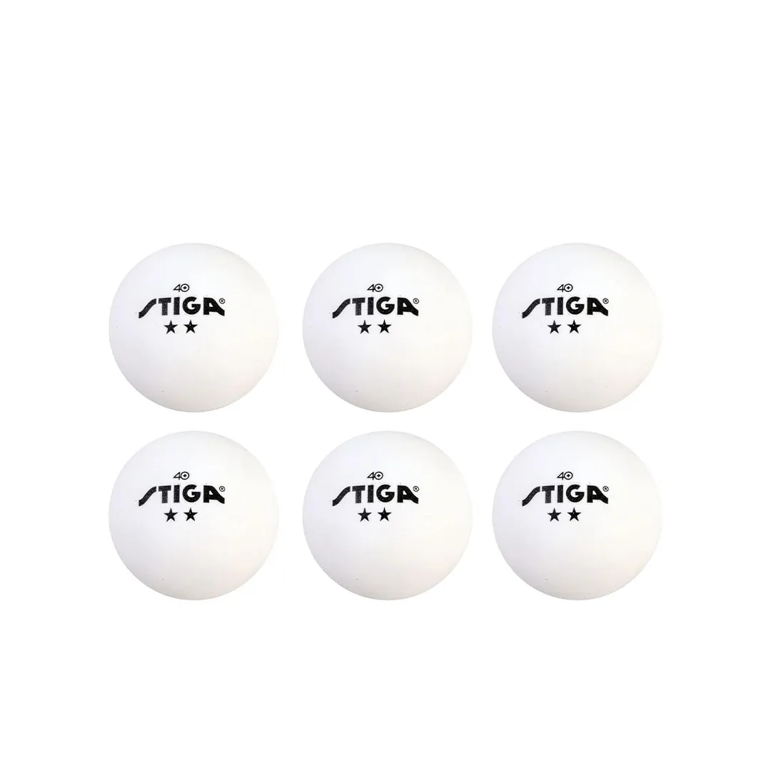 Pack de 6 Balles de Tennis de Table Training STIGA ABS - Blanc