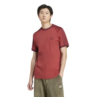 T-shirt 3 bandes Rouge briques – Classique Adidas