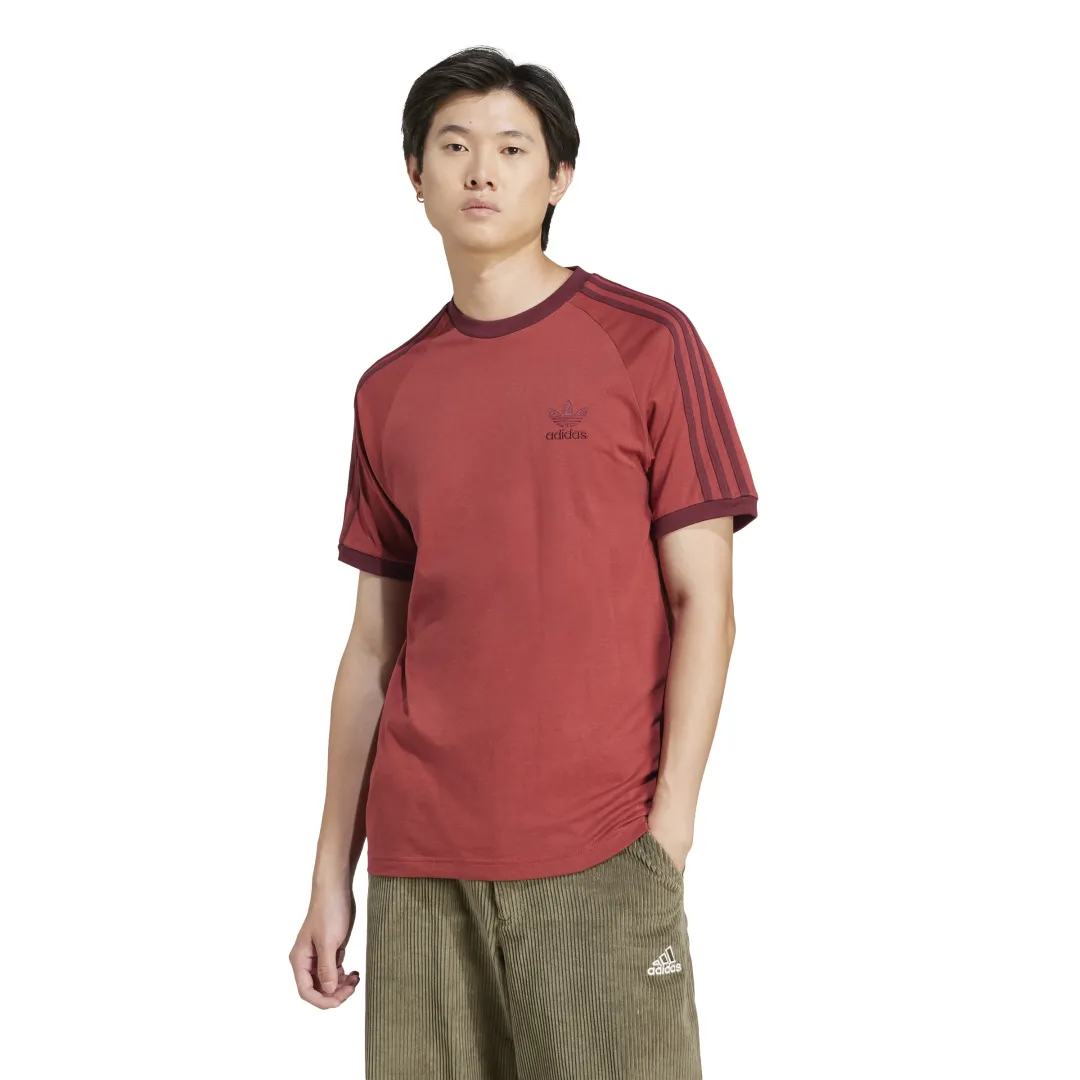 T-shirt 3 bandes Rouge briques – Classique Adidas