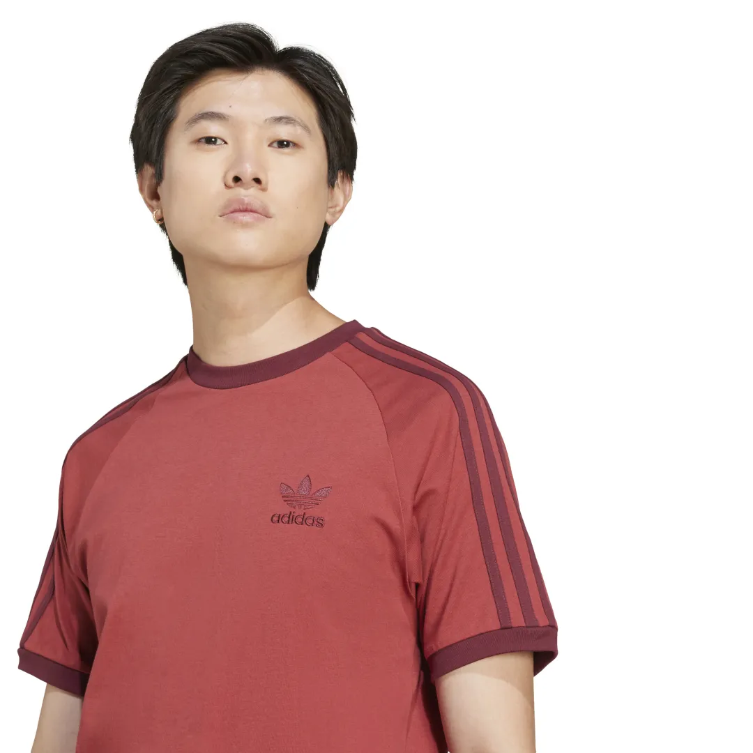 T-shirt 3 bandes Rouge briques – Classique Adidas