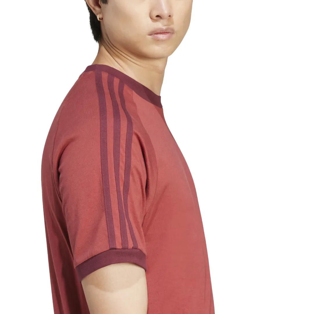 T-shirt 3 bandes Rouge briques – Classique Adidas