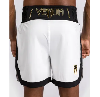 Venum CLASSIC Boxing Shorts - White/Black - Équipement de Boxe Professionnel