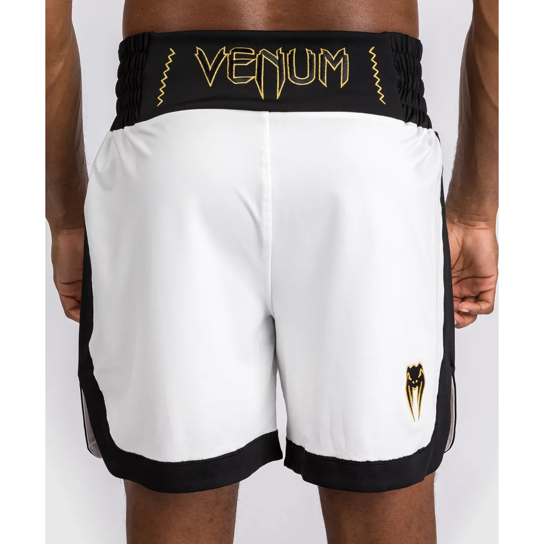 Venum CLASSIC Boxing Shorts - White/Black - Équipement de Boxe Professionnel