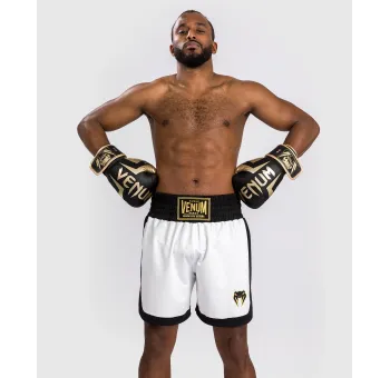 Venum CLASSIC Boxing Shorts - White/Black - Équipement de Boxe Professionnel
