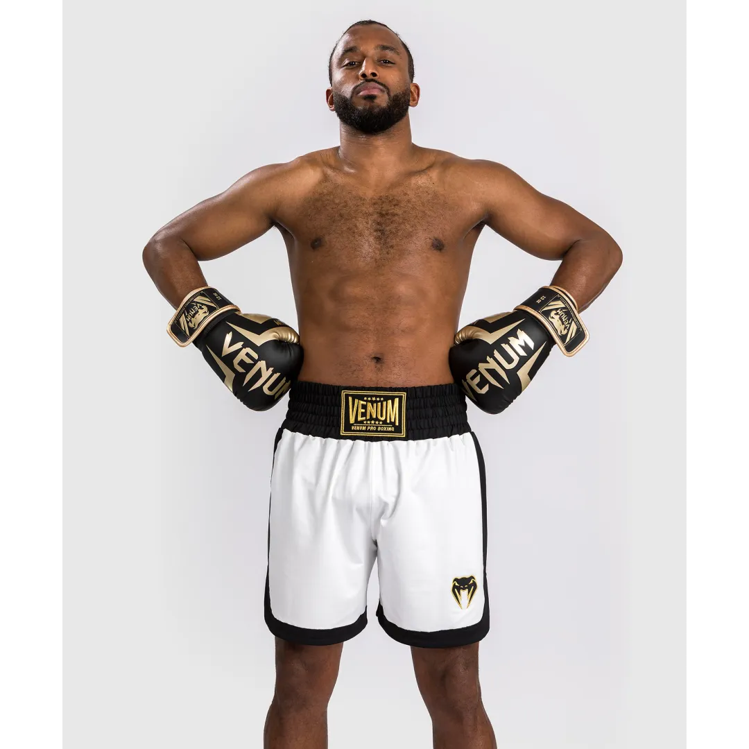 Venum CLASSIC Boxing Shorts - White/Black - Équipement de Boxe Professionnel
