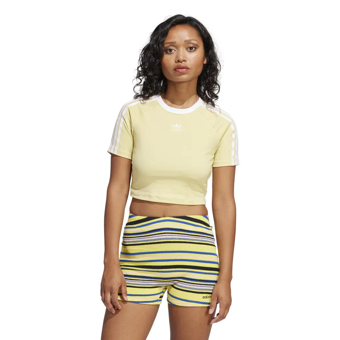 T-shirt court à 3 bandes – Jaune pastel