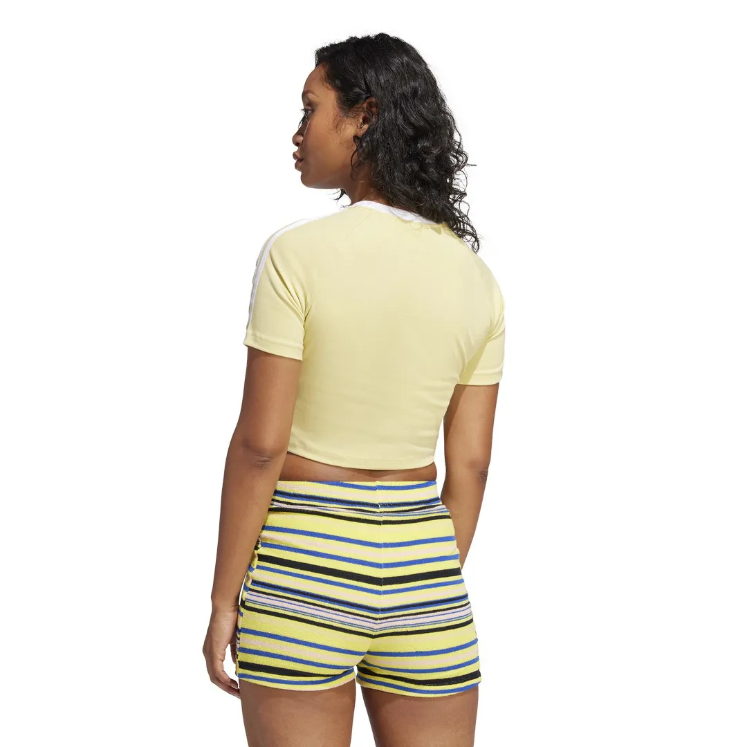 T-shirt court à 3 bandes – Jaune pastel