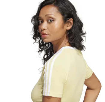 T-shirt court à 3 bandes – Jaune pastel