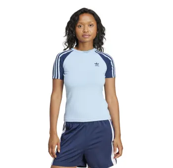 T-shirt ajusté à 3 bandes – Bleu ciel