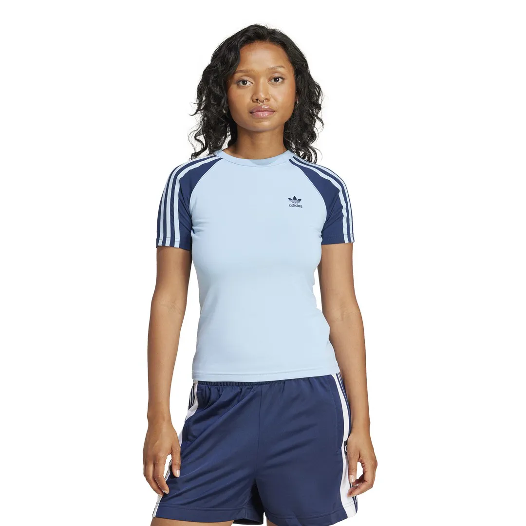 T-shirt ajusté à 3 bandes – Bleu ciel