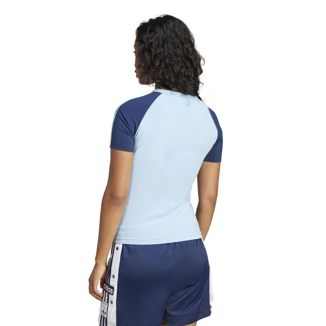T-shirt ajusté à 3 bandes – Bleu ciel