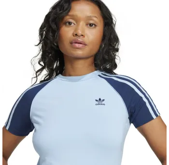 T-shirt ajusté à 3 bandes – Bleu ciel
