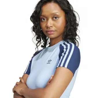 T-shirt ajusté à 3 bandes – Bleu ciel