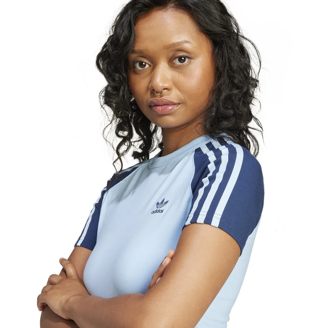 T-shirt ajusté à 3 bandes – Bleu ciel
