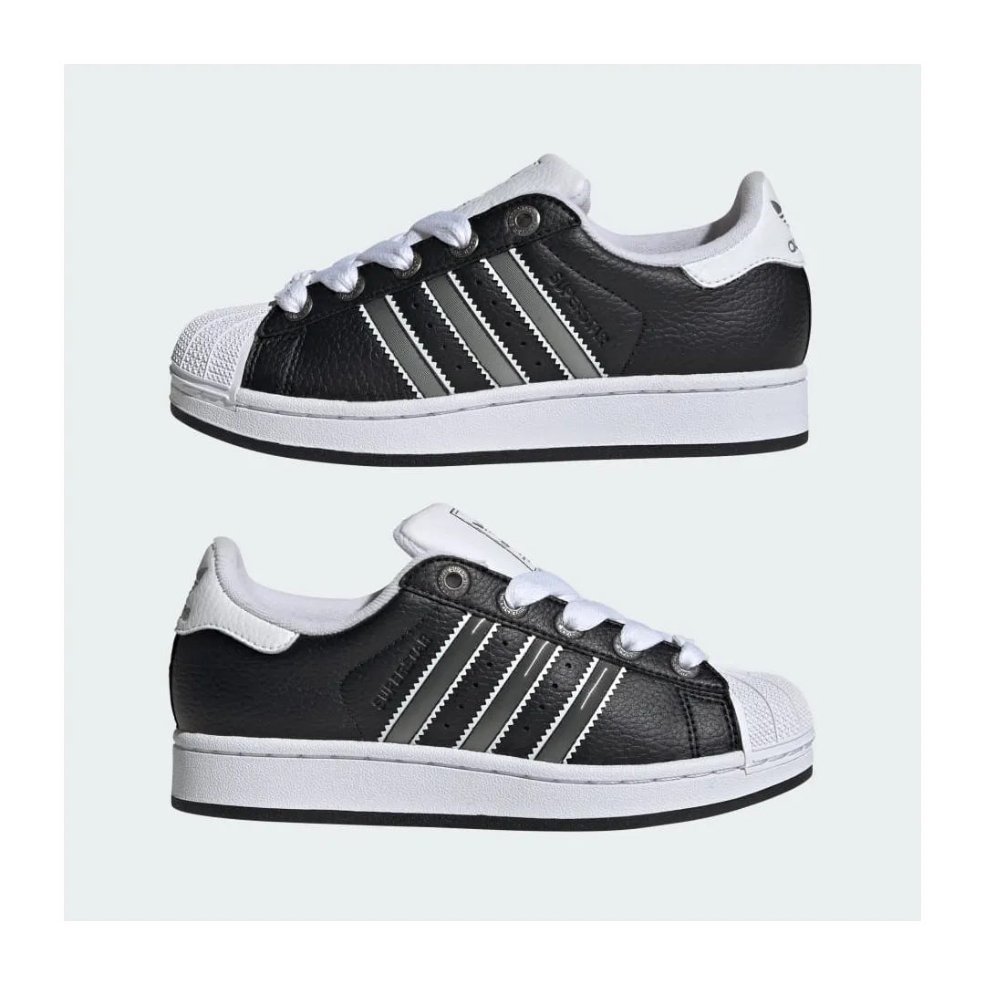 SUPERSTAR II J      CBLACKMSILVEFTWWHT ORG